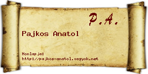 Pajkos Anatol névjegykártya